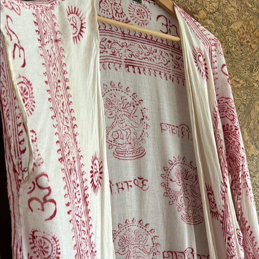 Bohemian Red and White Women's Top